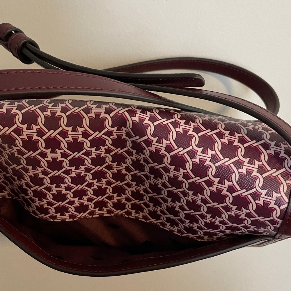 Kate Spade Maroon, Spade Patterned Crossbody Bag, Like New, Used Only One Time - Picture 5 of 14
